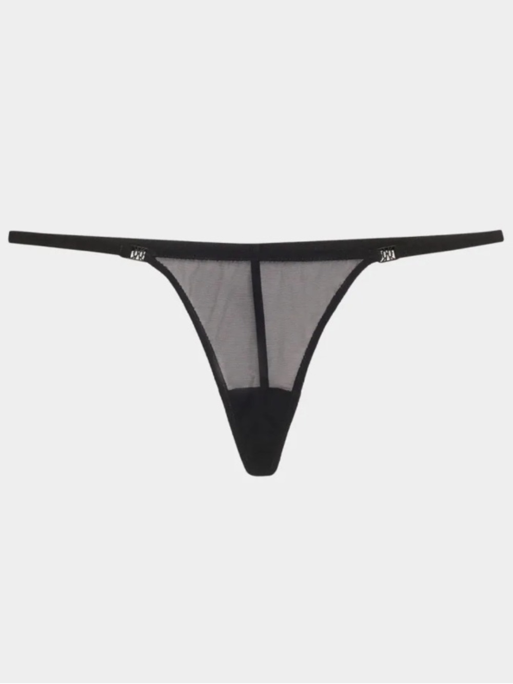 NWT Kiki De Montparnasse Brienne Sheer Mesh G-String Black Size Small